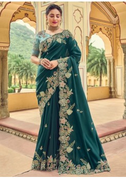  Green Silk Designer Saree 